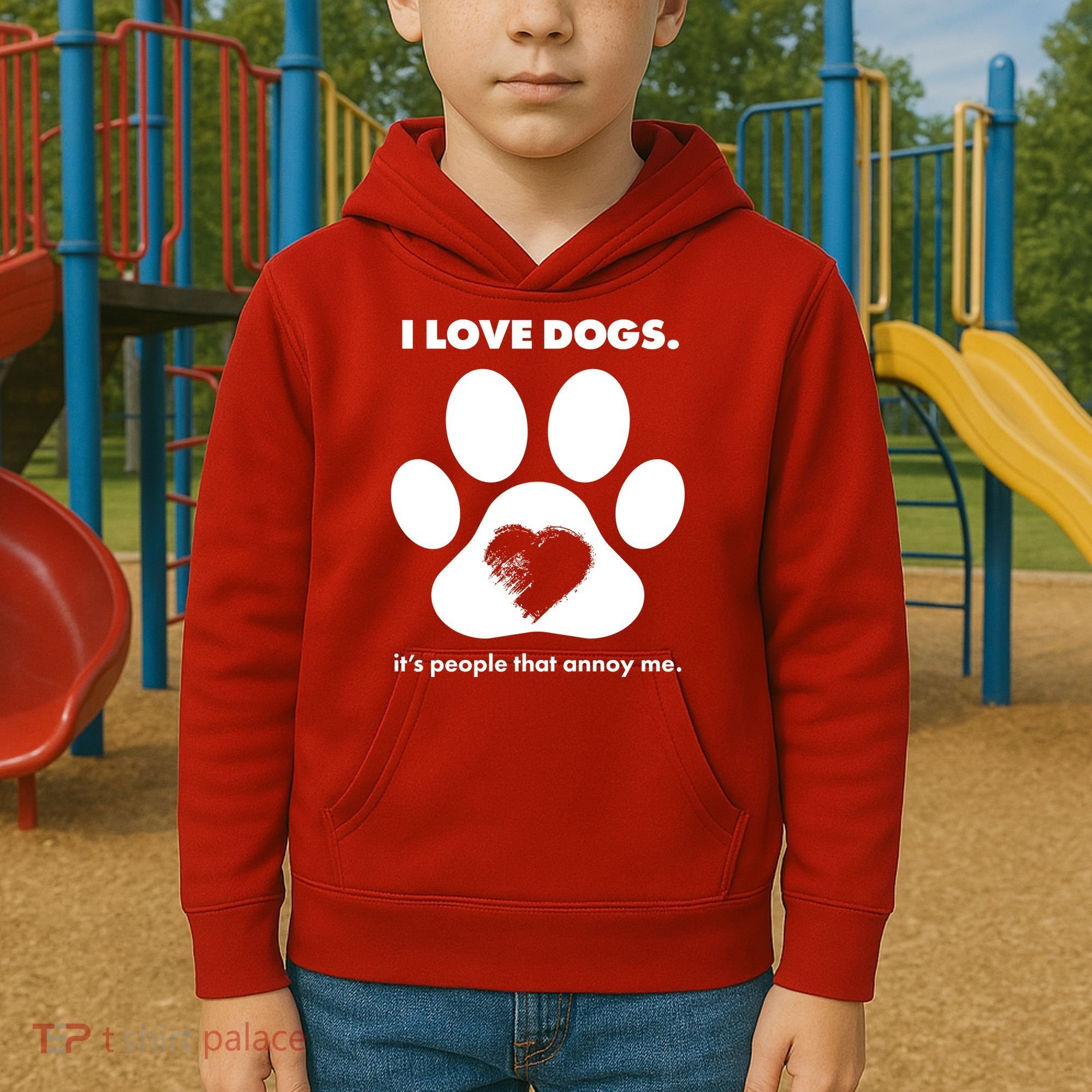Love Dogs Hate People Kids Hoodie