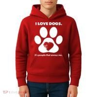 Love Dogs Hate People Kids Hoodie thumb 4