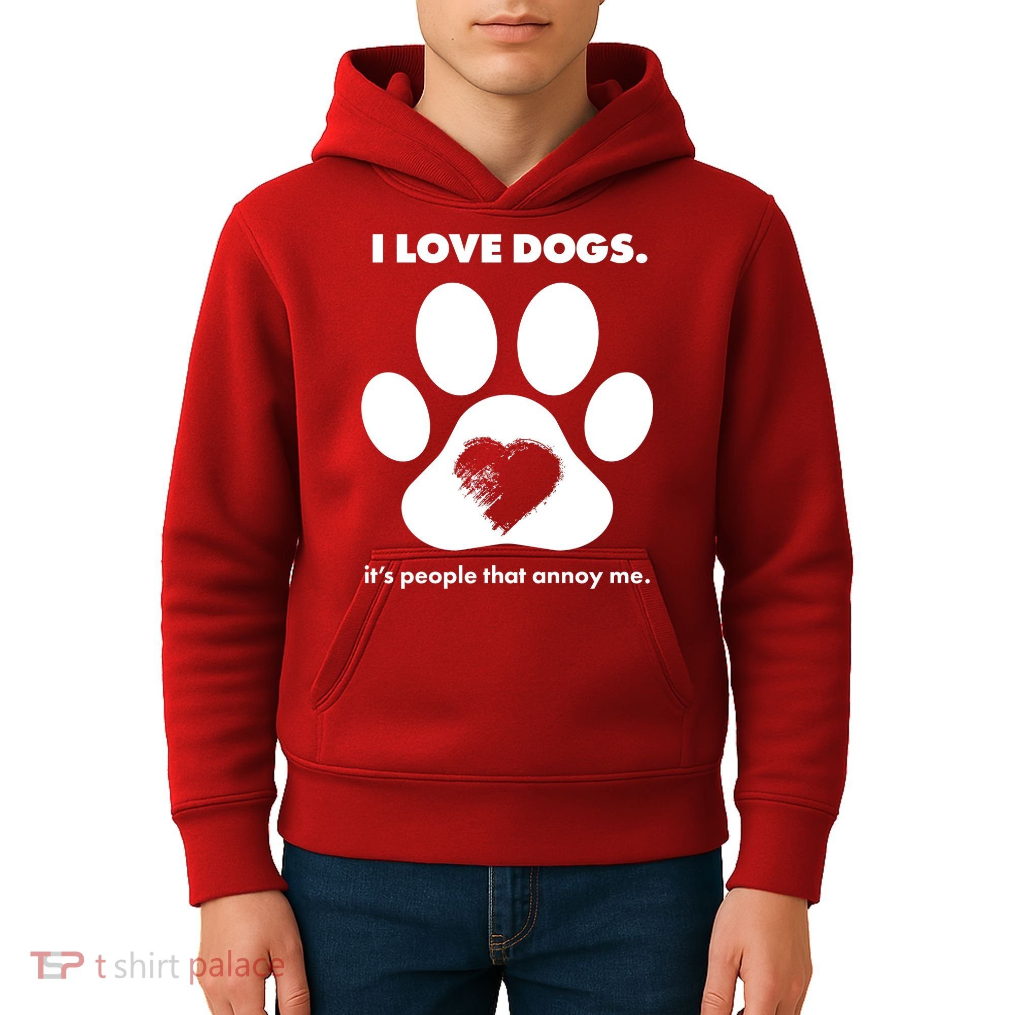Love Dogs Hate People Kids Hoodie