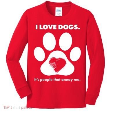 Love Dogs Hate People Kids Long Sleeve Shirt