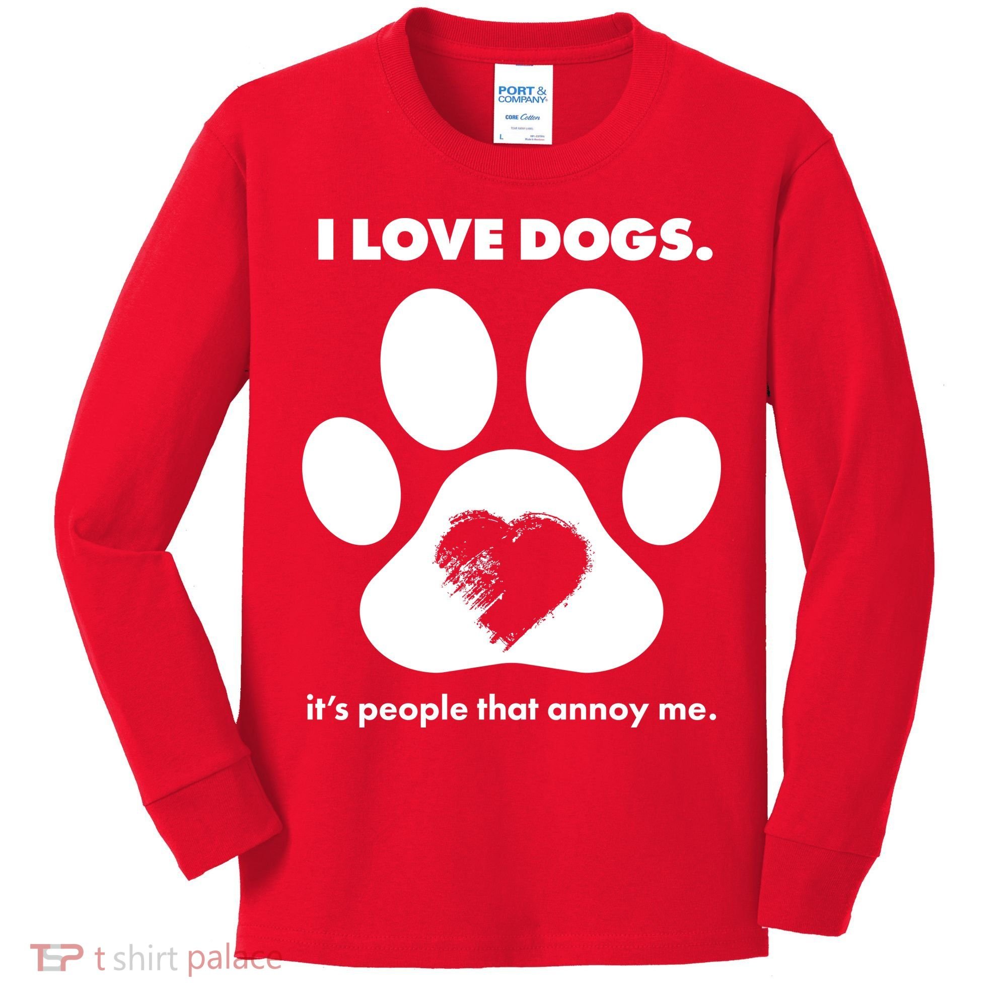Love Dogs Hate People Kids Long Sleeve Shirt