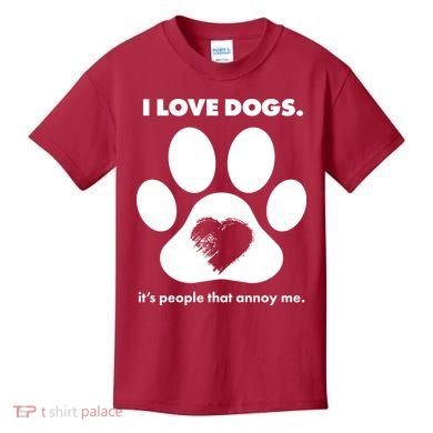 Love Dogs Hate People Kids T-Shirt
