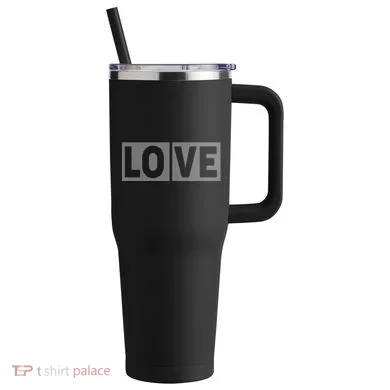 Love Dot Pattern 40oz Vacuum Insulated Stainless Steel Travel Tumbler