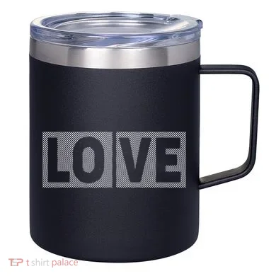 Love Dot Pattern 12oz Stainless Steel Coffee Mug