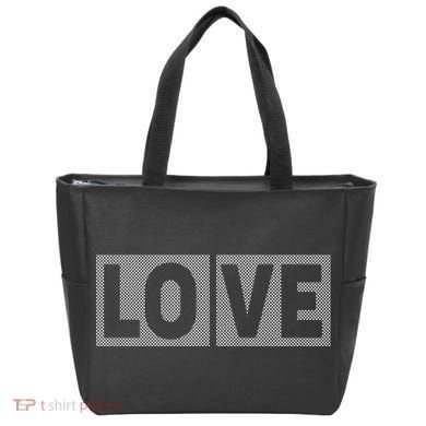 Love Dot Pattern Tote Bag