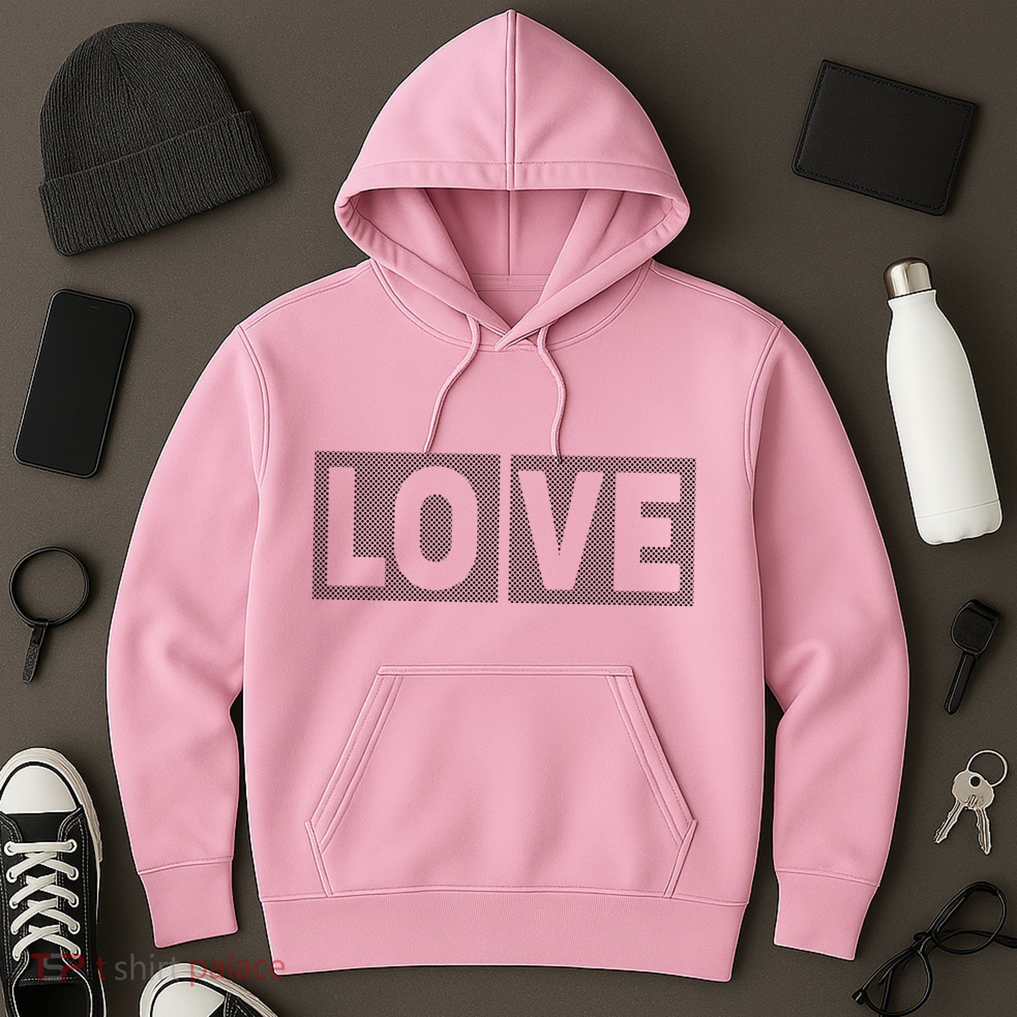 Love Dot Pattern Hoodie