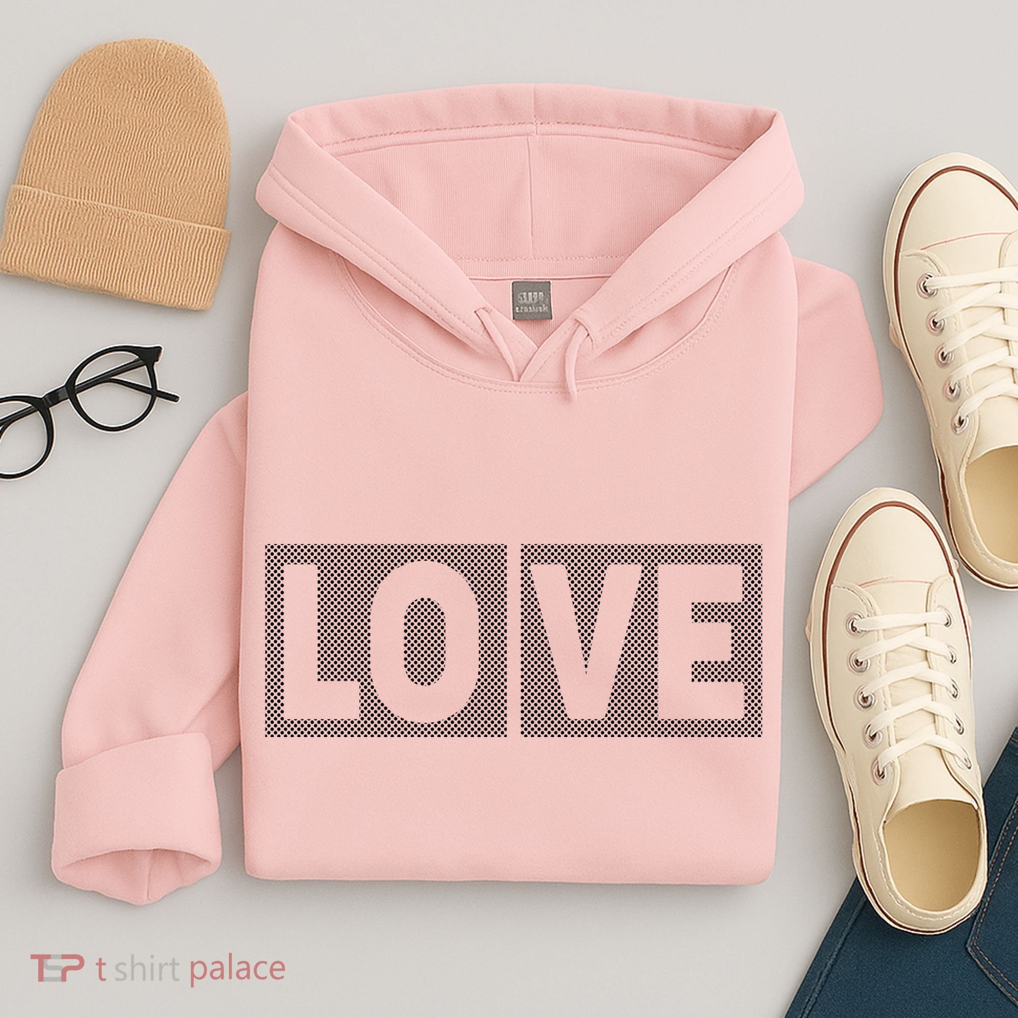 Love Dot Pattern Hoodie