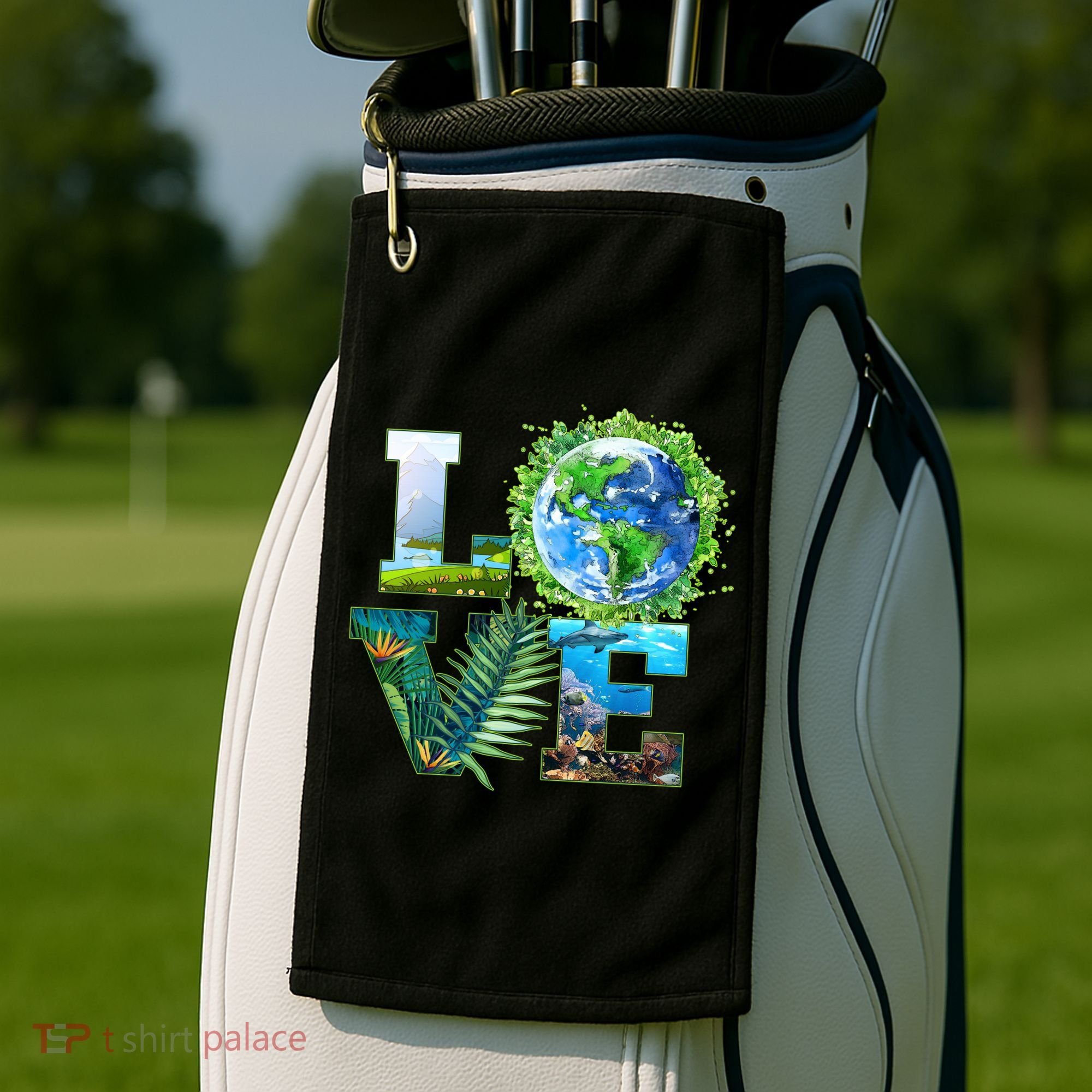 LOVE Earth Day Celebration Golf Towel