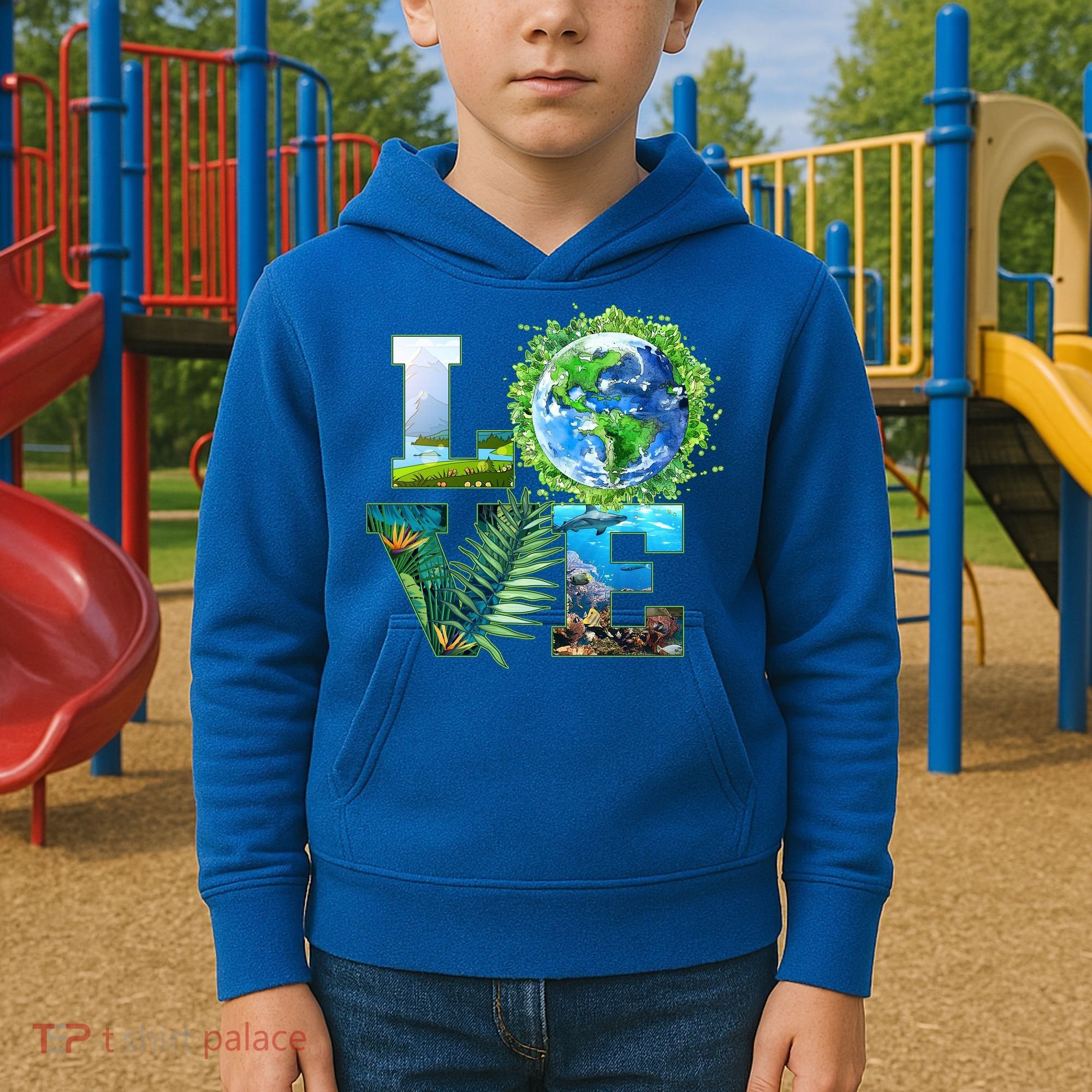 LOVE Earth Day Celebration Kids Hoodie
