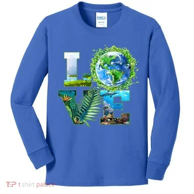 LOVE Earth Day Celebration Kids Long Sleeve Shirt
