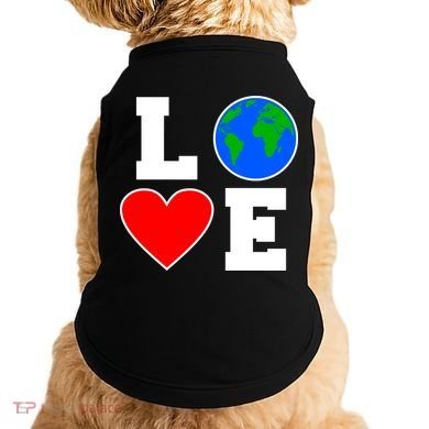Love Earth Day Globe Heart Science Doggie Tank