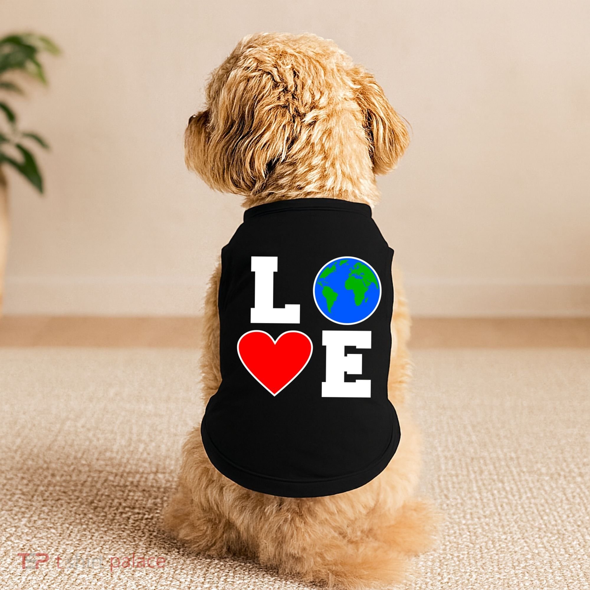 Love Earth Day Globe Heart Science Doggie Tank