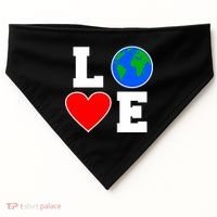 Love Earth Day Globe Heart Science USA-Made Doggie Bandana thumb 0