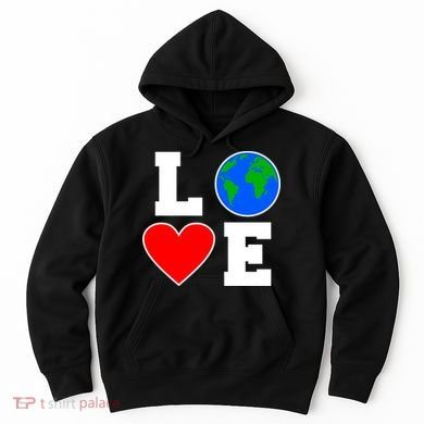 Love Earth Day Globe Heart Science Hoodie
