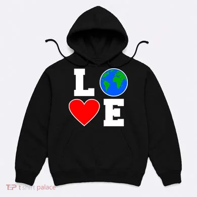 Love Earth Day Globe Heart Science Hoodie