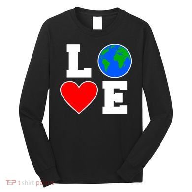 Love Earth Day Globe Heart Science Long Sleeve Shirt