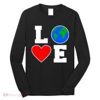Love Earth Day Globe Heart Science Long Sleeve Shirt thumb 0