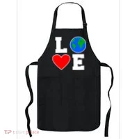 Love Earth Day Globe Heart Science Apron thumb 0