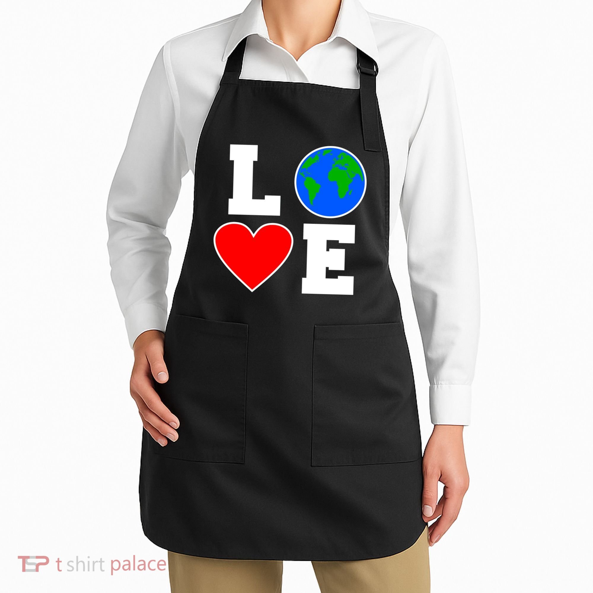 Love Earth Day Globe Heart Science Apron