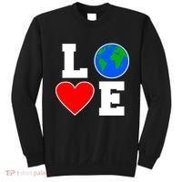 Love Earth Day Globe Heart Science Sweatshirt thumb 0