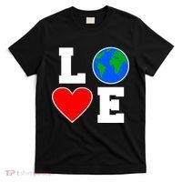 Love Earth Day Globe Heart Science T-Shirt thumb 0