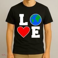 Love Earth Day Globe Heart Science T-Shirt thumb 3