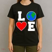 Love Earth Day Globe Heart Science T-Shirt thumb 4