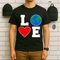 Love Earth Day Globe Heart Science T-Shirt thumb 6
