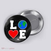 Love Earth Day Globe Heart Science Button thumb 0