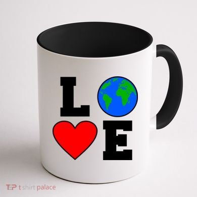 Love Earth Day Globe Heart Science Coffee Mug back