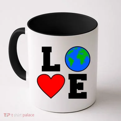 Love Earth Day Globe Heart Science Coffee Mug