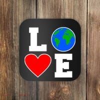 Love Earth Day Globe Heart Science Coaster thumb 0