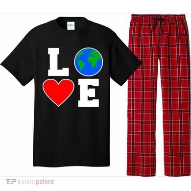 Love Earth Day Globe Heart Science Pajama Set