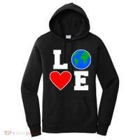 Love Earth Day Globe Heart Science Women's Hoodie thumb 0