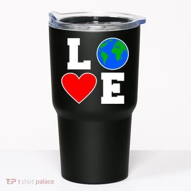 Love Earth Day Globe Heart Science Tumbler