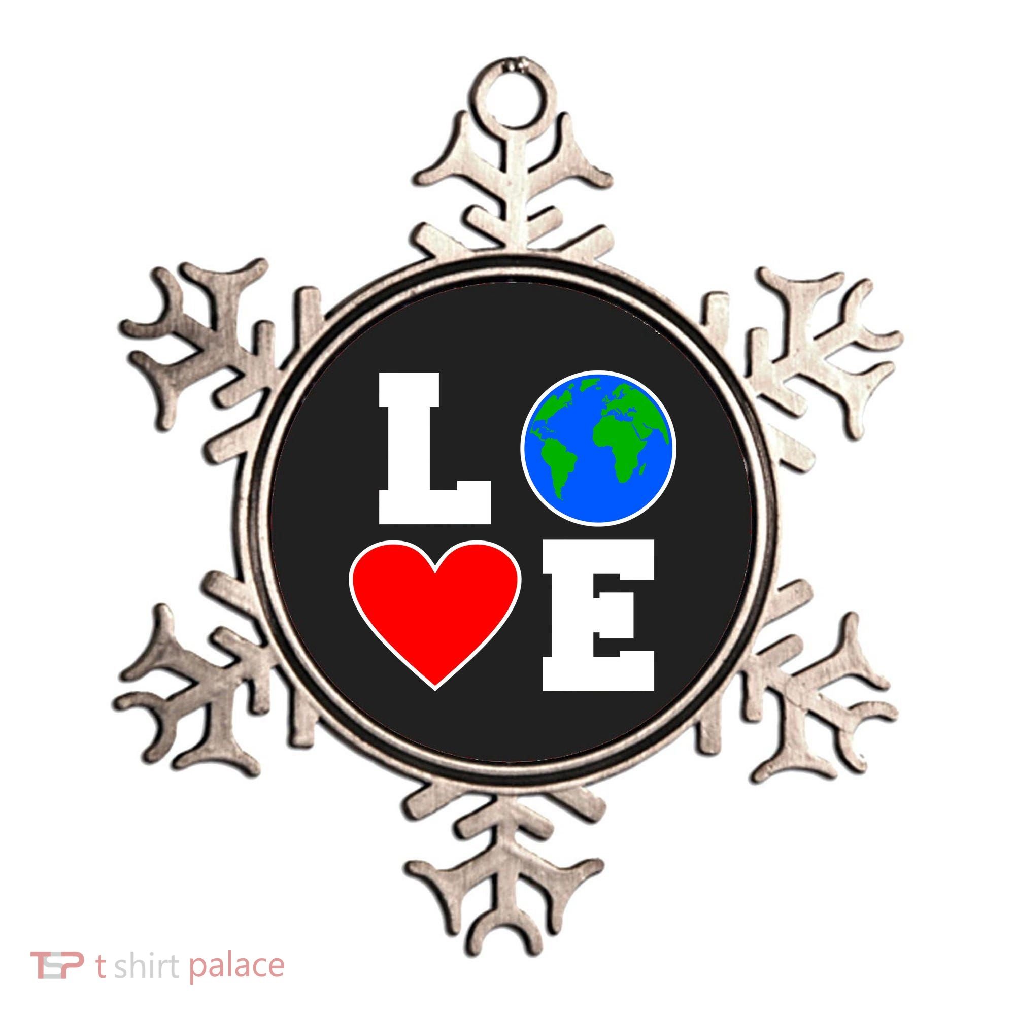 Love Earth Day Globe Heart Science Ornament