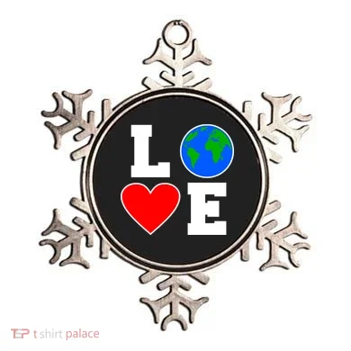 Love Earth Day Globe Heart Science Ornament