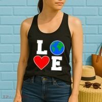 Love Earth Day Globe Heart Science Women's Tank Top thumb 2