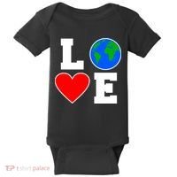 Love Earth Day Globe Heart Science Baby Bodysuit thumb 0