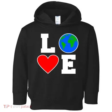 Love Earth Day Globe Heart Science Toddler Hoodie