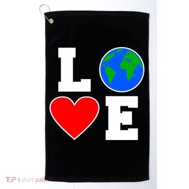 Love Earth Day Globe Heart Science Golf Towel