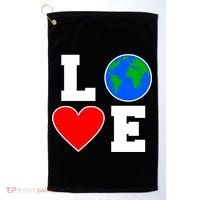 Love Earth Day Globe Heart Science Golf Towel thumb 0