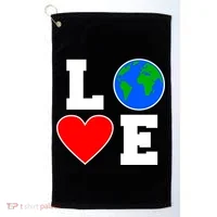 Love Earth Day Globe Heart Science Golf Towel thumb 0