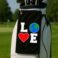 Love Earth Day Globe Heart Science Golf Towel thumb 2
