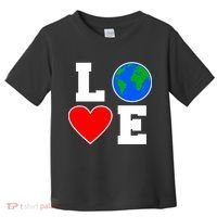 Love Earth Day Globe Heart Science Toddler T-Shirt thumb 0