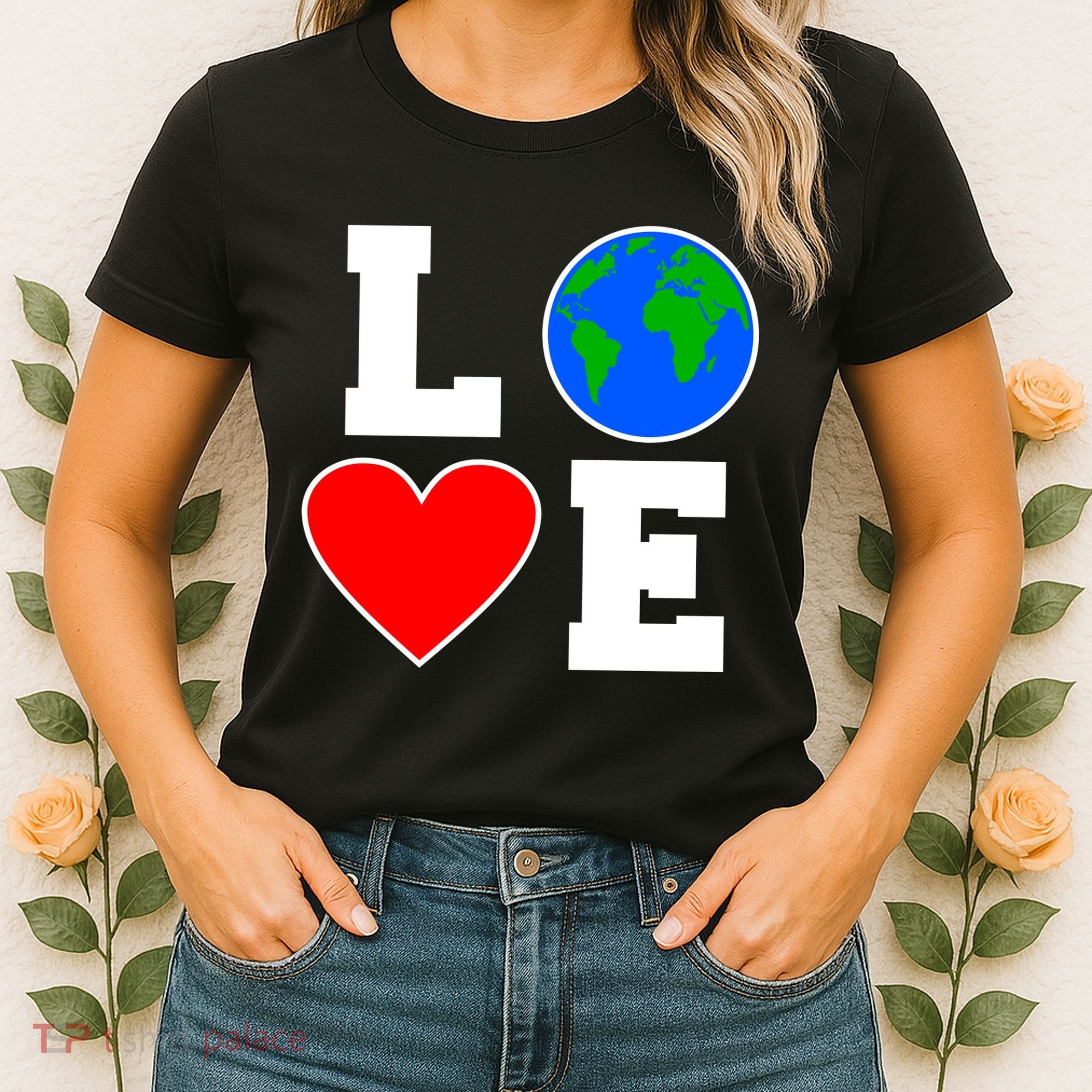 Love Earth Day Globe Heart Science Women's T-Shirt