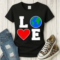 Love Earth Day Globe Heart Science Women's T-Shirt thumb 3