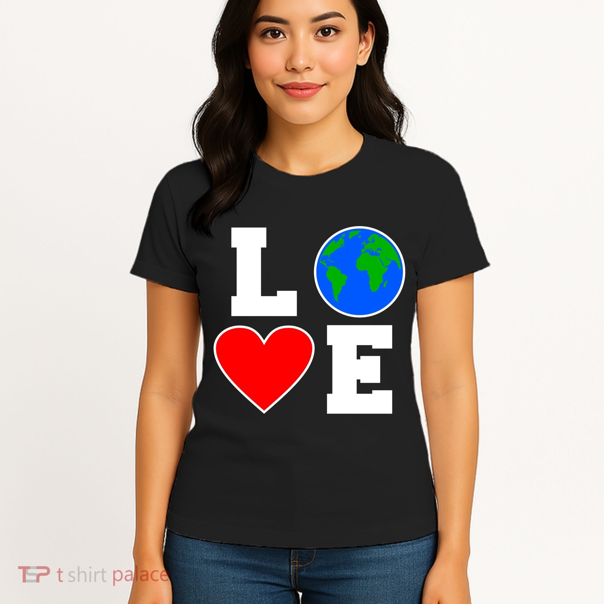 Love Earth Day Globe Heart Science Women's T-Shirt