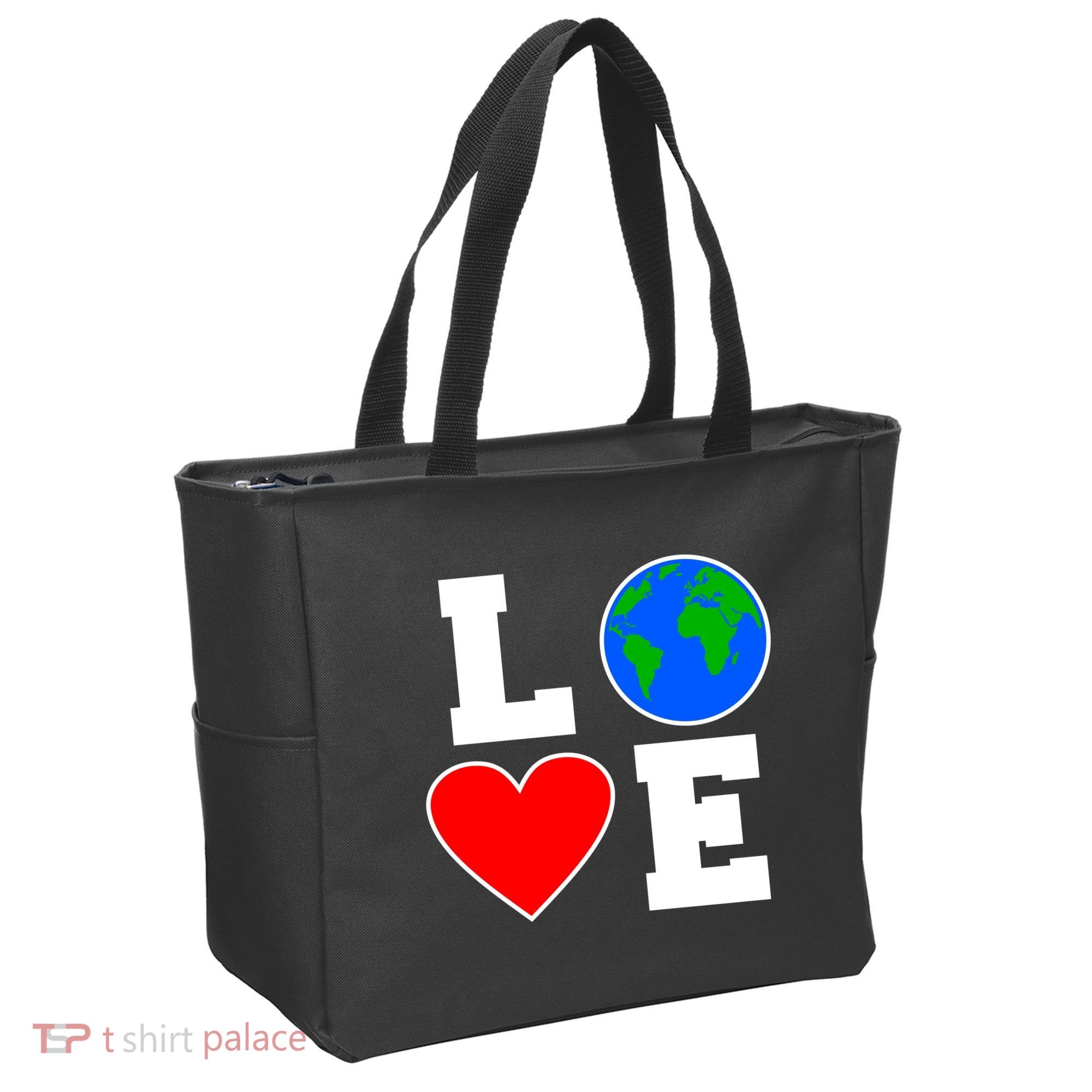 Love Earth Day Globe Heart Science Tote Bag