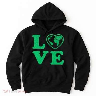Love Earth Distressed Heart Hoodie